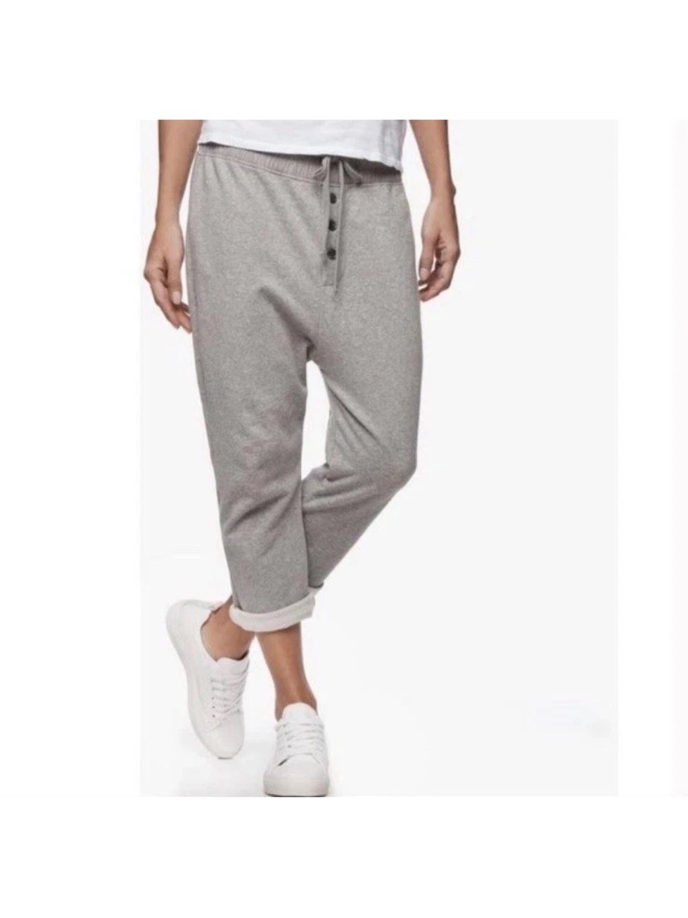 James Perse Slouchy Cropped Joggers Size 1 or Small Black